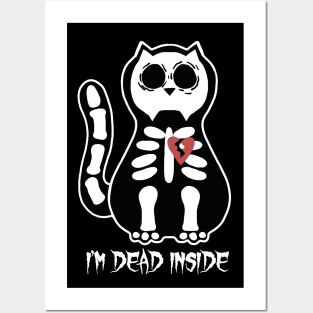 I'm Dead Inside Skeleton Kitty Posters and Art